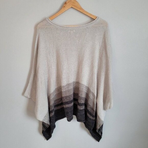 💘Sonoma Gray/Black Stripe Lightweight Poncho Women's Size S-M - Picture 10 of 12